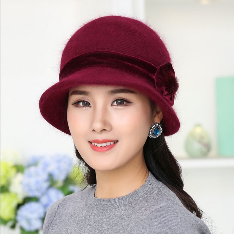 Mũ len giữ ấm mùa thu đông thời trang cho phụ nữ trung niên