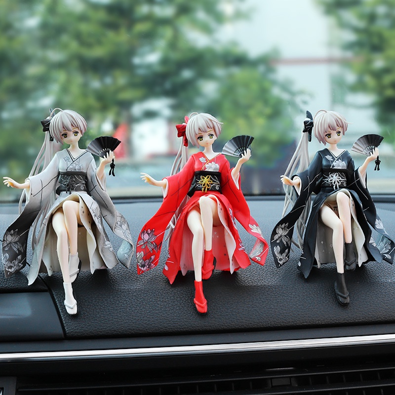 Mô Hình Kimono Anime Girl Trang Trí Decor Bàn Làm Việc, Taplo Xe