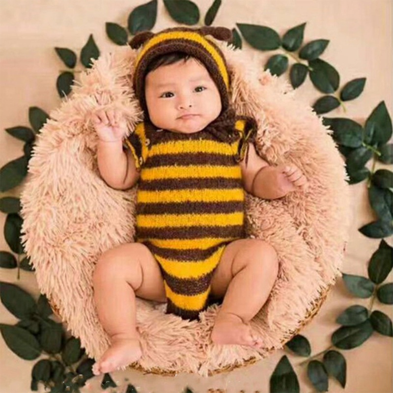 Bộ Trang Phục Con Ong Đan Móc Dùng Làm Đạo Cụ Chụp Ảnh Cho Bé Sơ Sinh
