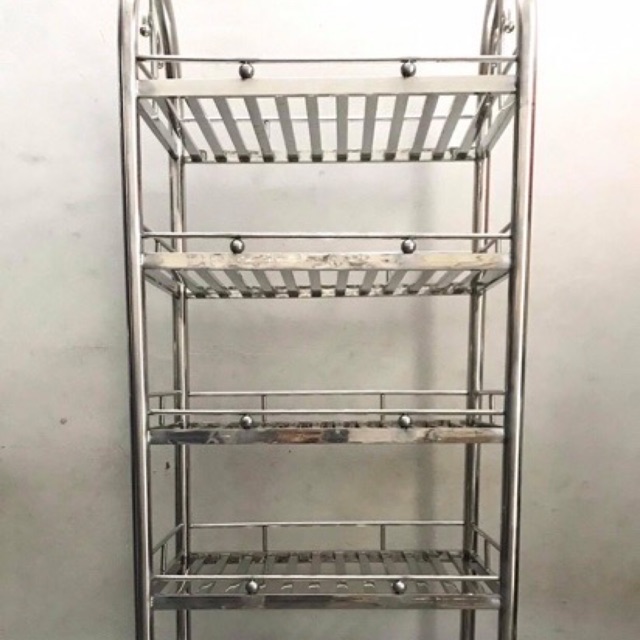 Kệ chén công nghiệp inox 5 tầng bảng vuông chất lượng