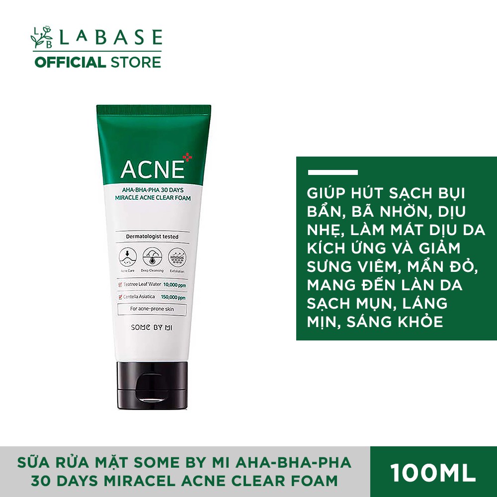[Hàng nhập khẩu chính hãng] Sữa Rửa Mặt Some By Mi AHA-BHA-PHA 30 Days Miracel Acne Clear Foam 100ml | BigBuy360 - bigbuy360.vn