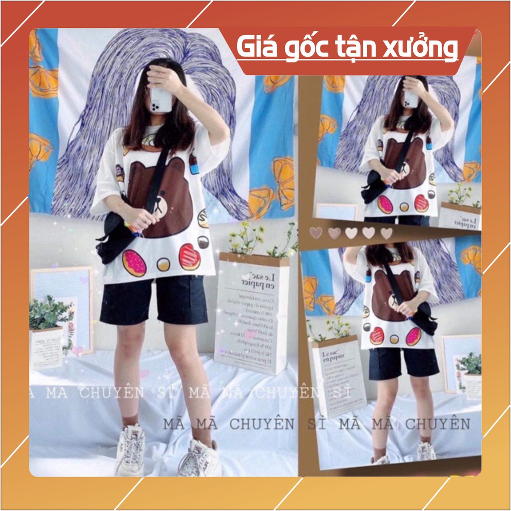 Sét áo gấu bánh + quần đùi đen HT12