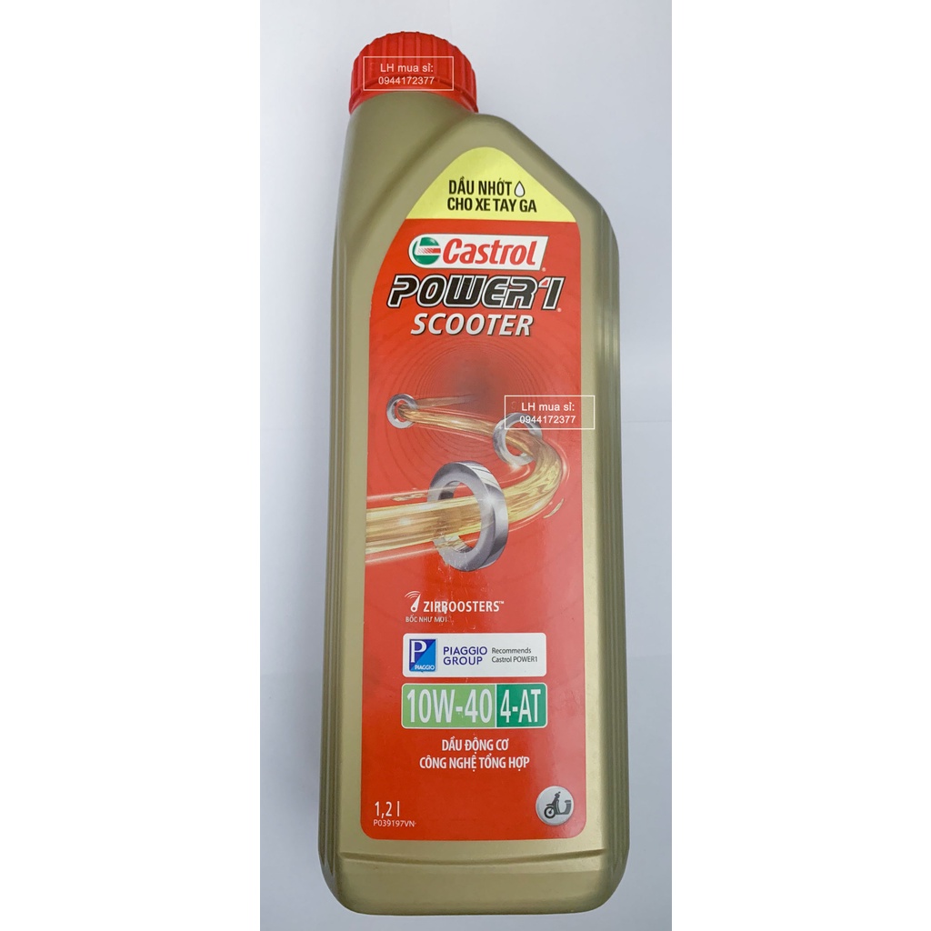CHAI 1.2L DẦU NHỚT TAY GA CASTROL POWER-1 SCOOTER 10W40 1.2L
