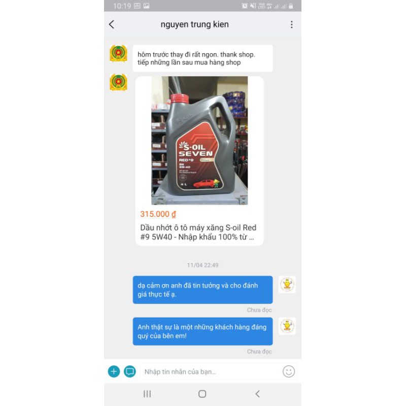 Dầu nhớt ô tô máy xăng S-oil Red #9 5W30 và 5W40 - Nhập khẩu 100% từ Hàn Quốc.