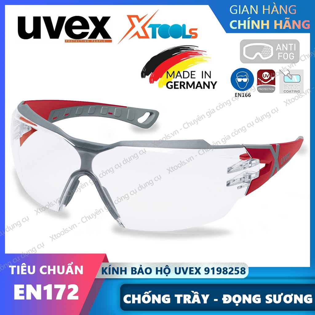 Kính bảo hộ UVEX PHEOS CX2 9198258 kính chống bụi, chống hơi nước, trầy xước vượt trội, ngăn chặn tia UV, mắt kính đi xe