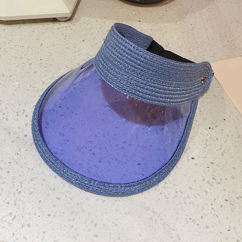 Mũ Che Nắng Hở Chóp Màu Trong Suốt Lấp Lánh Thời Trang Đi Biển Cho Nữ