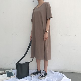 váy cổ tim basic