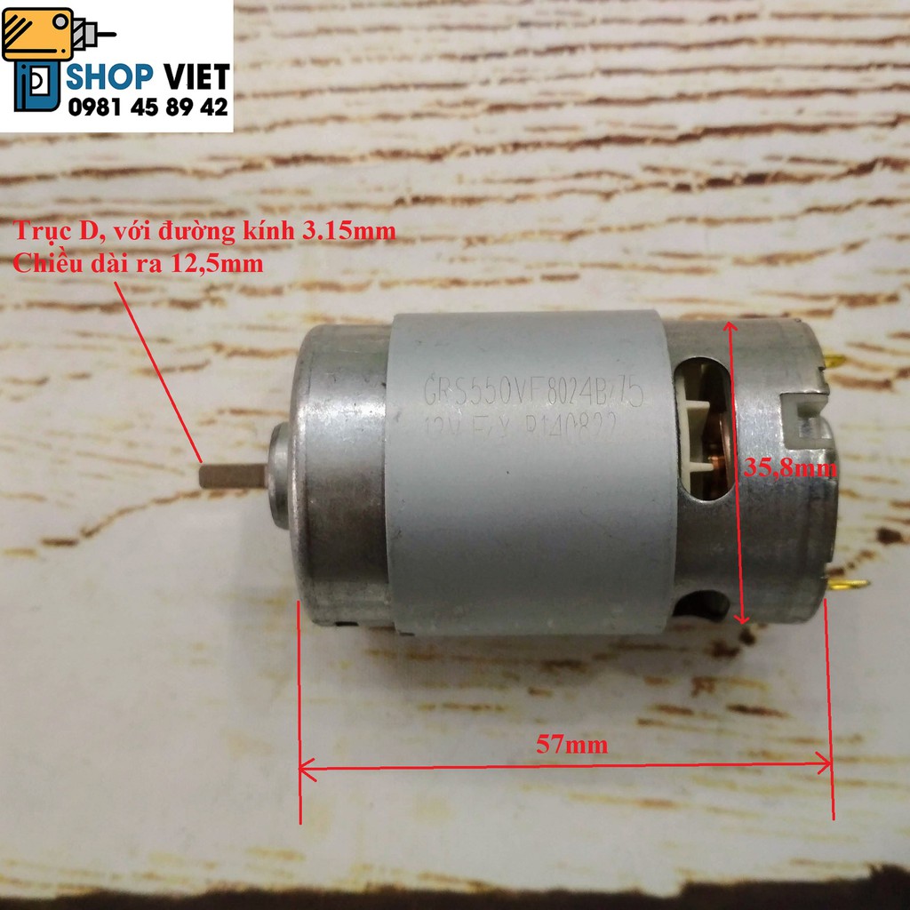 SV Motor 550 công suất cao chuyên cho máy pin 12V-16,8V-21V