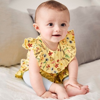 Bộ hoa vàng Jumping Beans 2-7Y (áo tay bèo, quần legging) (có ảnh thật)