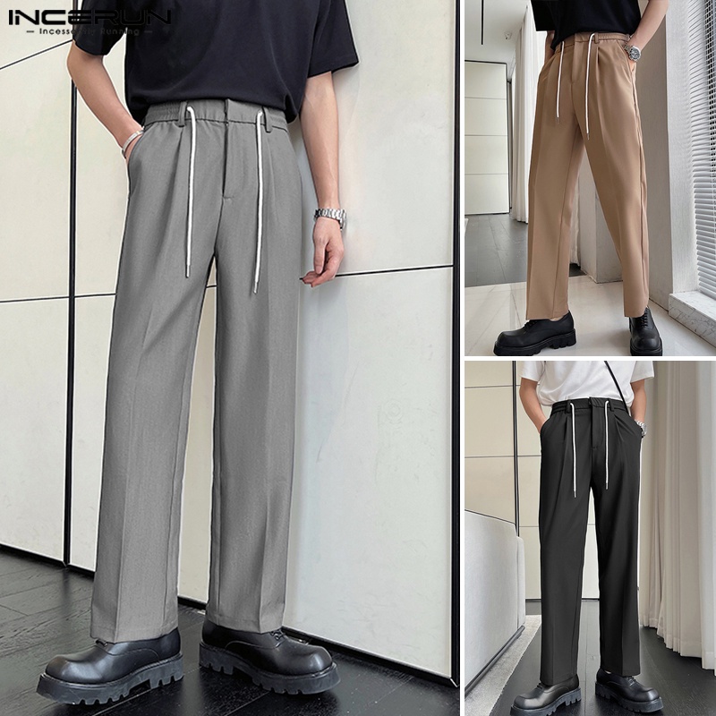 Quần dài INCERUN lưng thun rút dây thời trang công sở cho nam