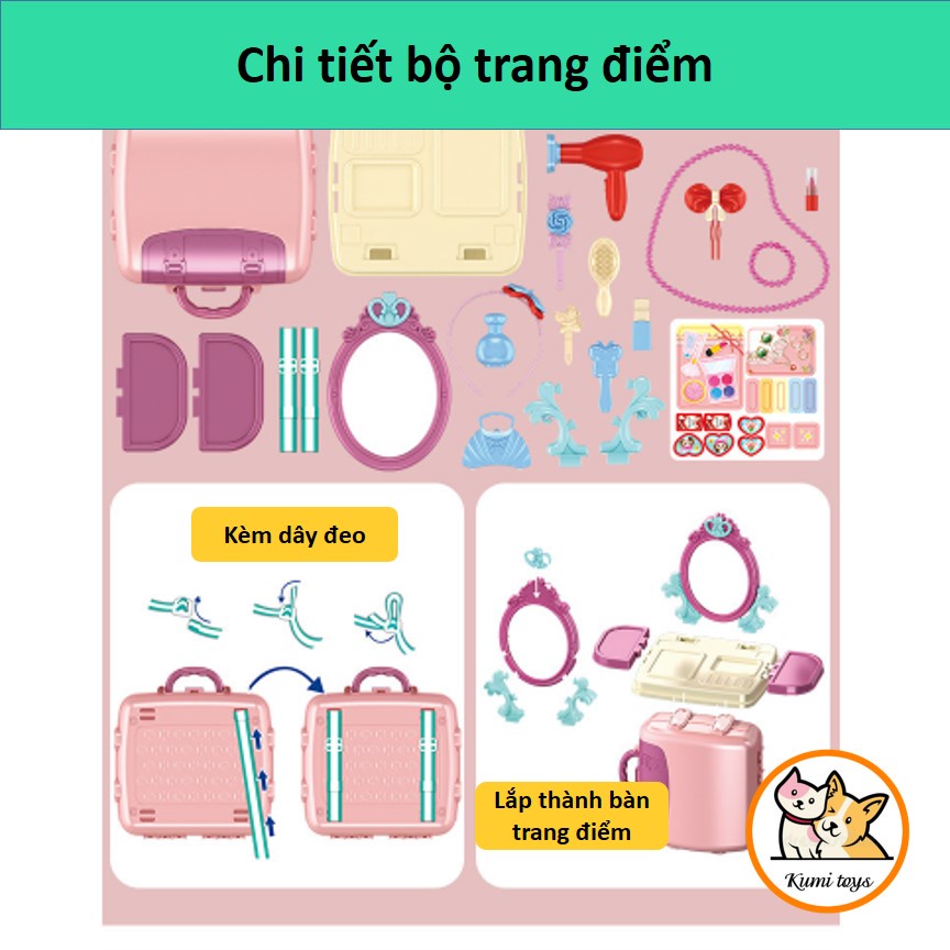 Bộ Đồ Chơi Nấu Ăn, Trang Điểm, Bác Sỹ Cho Bé Gái Có Quà Tặng Kèm Kumi toys