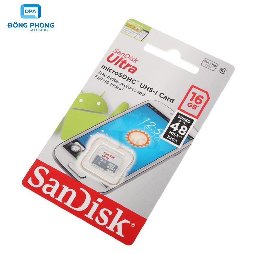 Thẻ Nhớ Micro SD 16GB Sandisk 80mb/s Chính Hãng Bảo Hành 5 Năm | BigBuy360 - bigbuy360.vn