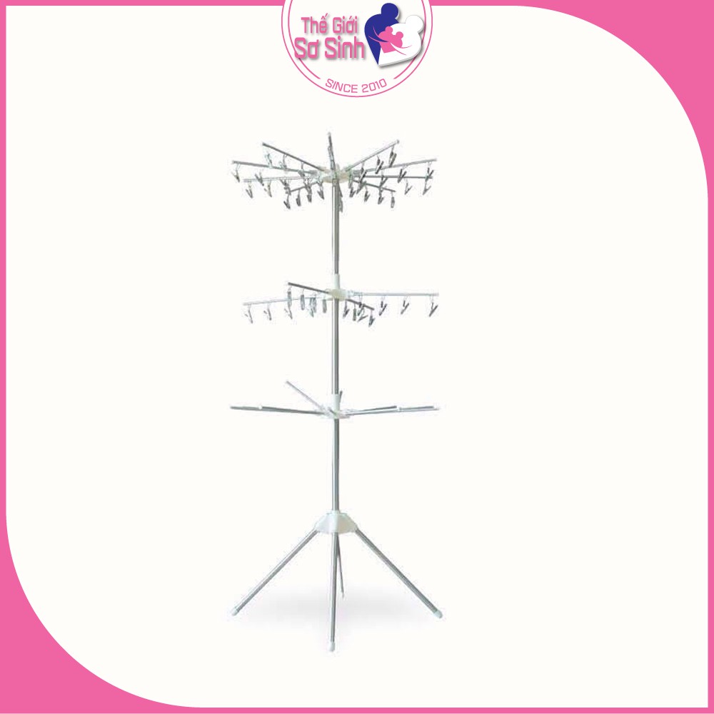 Móc Chùm Phơi Đồ Cho Bé 3 Tầng 60 Kẹp Sasa Chất Liệu Cao Cấp, Chắc Chắn, An Toàn - Thế Giới Sơ Sinh
