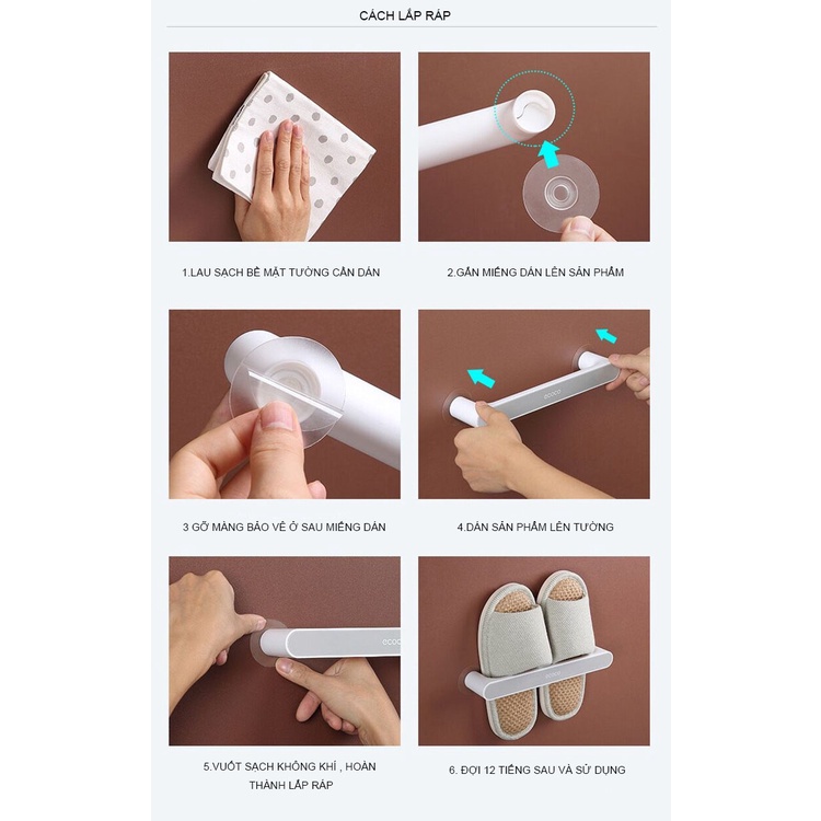 Giá treo khăn, dép gắn tường tiện lợi