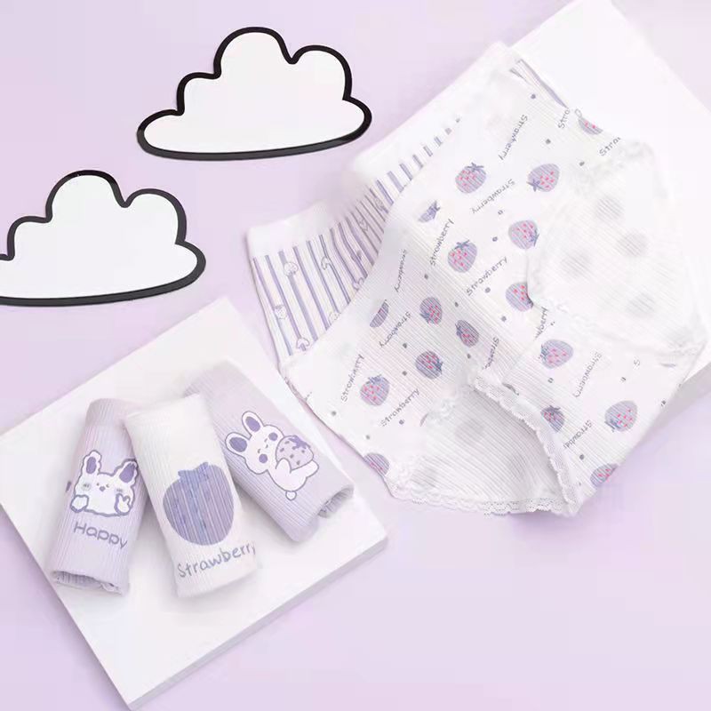  Quần Lót Vải Cotton Size Lớn In Hình Trái Cherry Đính Nơ Dễ Thương Cho Bạn Gái