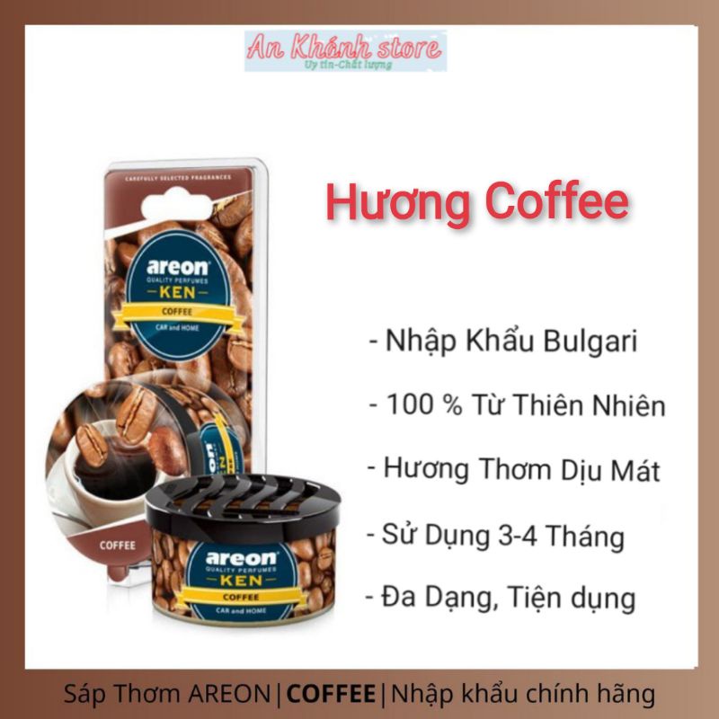 Sáp thơm ô tô hương cà phê(Nhập Khẩu Bulgari)- Areon Ken Coffee