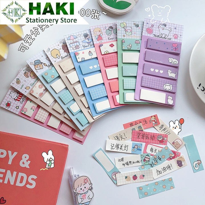 Giấy ghi chú note HAKI, giấy nhớ 100 tờ hoạt hình dễ thương No20