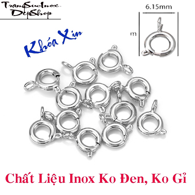 Móc khóa inox loại vip dạng tròn không đen không gỉ dùng lắc tay hoặc dây chuyền vô cùng xinh xắn