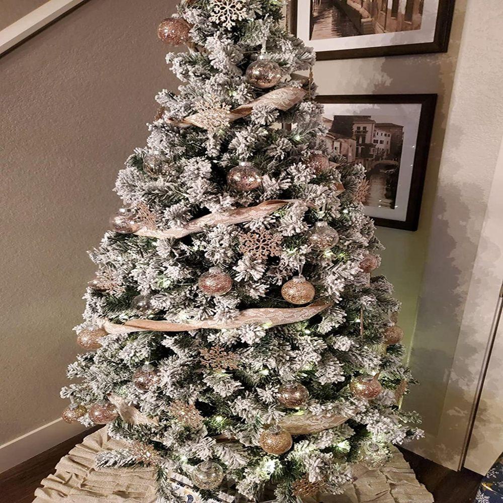 Quả Châu Màu Đỏ Trang Trí Giáng Sinh|Phụ Kiện Treo Trang Trí Bằng Nhựa Trong Suốt 60mm