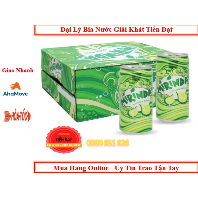 Lốc 6 Lon Mirinda Soda Kem Thái Và Việt 330ml