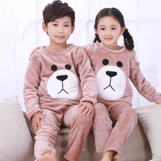 [Mua 3 bộ đc giá rẻ] Đồ ngủ bông cute cho bé nam và nữ