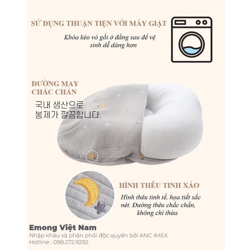 [Mã MKBC13 giảm 80k đơn 1 triệu] [CHÍNH HÃNG] Gối chống trào ngược cao cấp EMONG Hàn Quốc (kèm quà tặng)