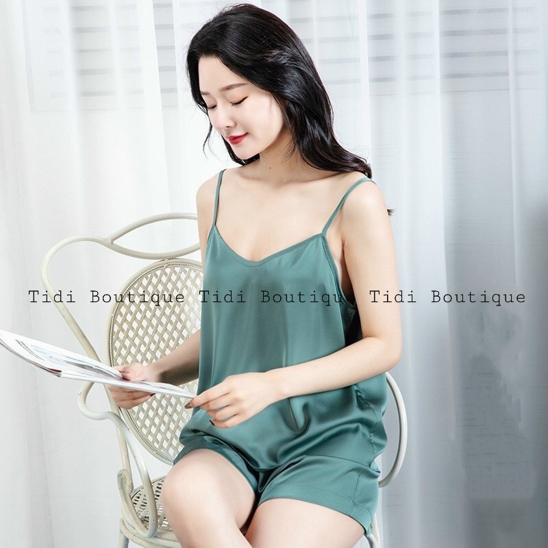 Đồ ngủ nữ chất lụa tằm Thái trơn hai dây nhiều màu cute dễ thương🍀[HÀNG ĐẸP CHUẨN][ẢNH THẬT +VIDEO] | BigBuy360 - bigbuy360.vn
