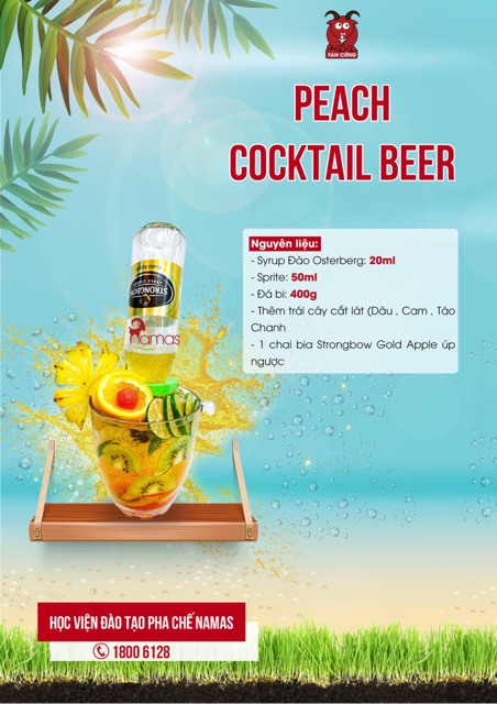 Syrup Osterberg Đào/Peach chai thủy tinh 750ml