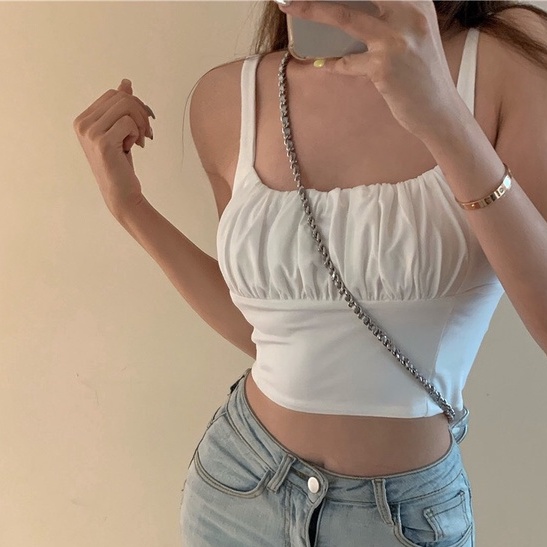 Áo kiểu, áo thun, áo croptop ba lỗ nhún ngực chất thun co giãn alohashop91
