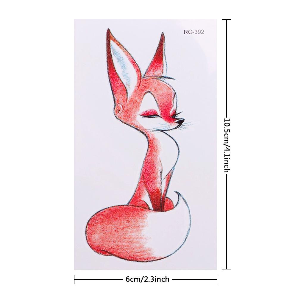 Hw Hình Xăm Dán Tạm Thời Chống Nước Hình Cáo Nhiều Màu Kích Thước 105mm*60mm