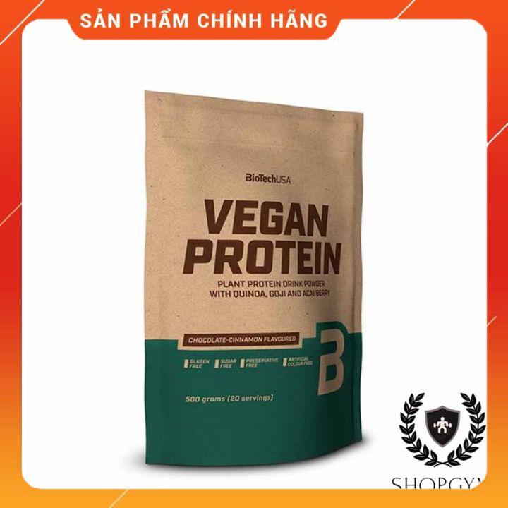 Biotech Vegan Protein 500g, 20 lần dùng ⚡Chính Hãng⚡ Vegan Protein, Protein thực vật, hỗ trợ tăng cơ