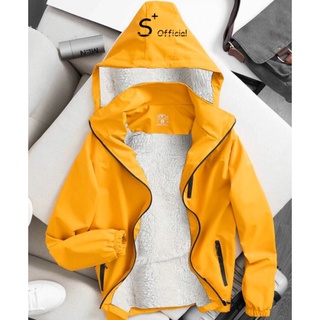 Áo khoác gió lót lông cừu nam nữ cao cấp, chống nước, cản gió, chống bụi, áo khoác dù mùa đông ấm áp