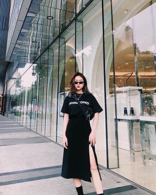 [Mã 152FASHIONSALE giảm 12% đơn 99K] Chân váy Midi xẻ tà dài dáng suông đơn giản cá tính phong cách sang trọng | BigBuy360 - bigbuy360.vn