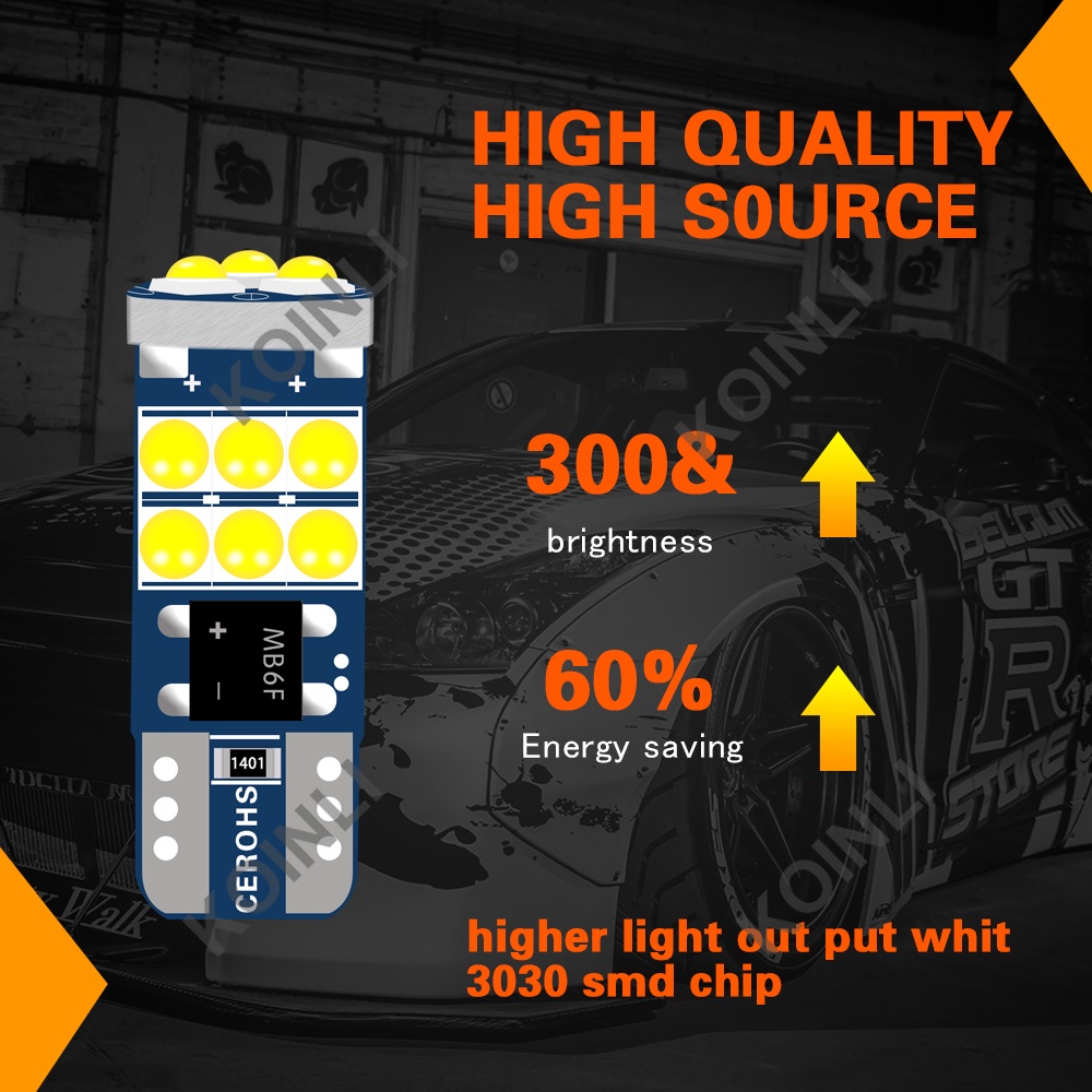 Đèn Chiếu Sáng Biển Số Xe Hơi Kinli T10 15SMD 3030 194 168 W5W