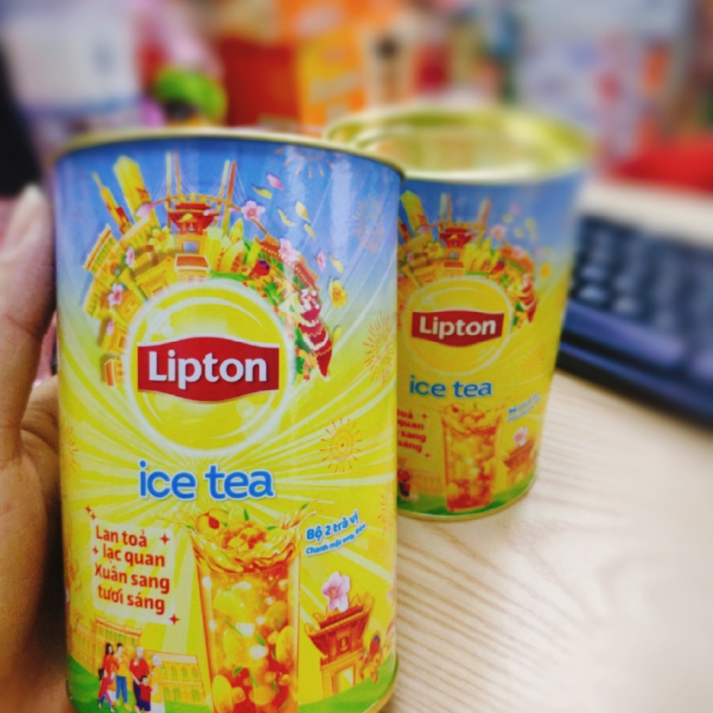 Hộp Quà Tết Lipton/ Trà Lipton Ice Tea Vị Chanh Mật Ong - Đào 224g