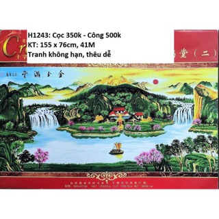 Tranh thêu chữ thập phong cảnh H1243