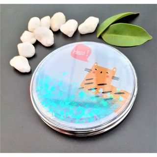 Gương bỏ túi mini hai mặt phối kim tuyến lấp lánh KHÔNG VỠ