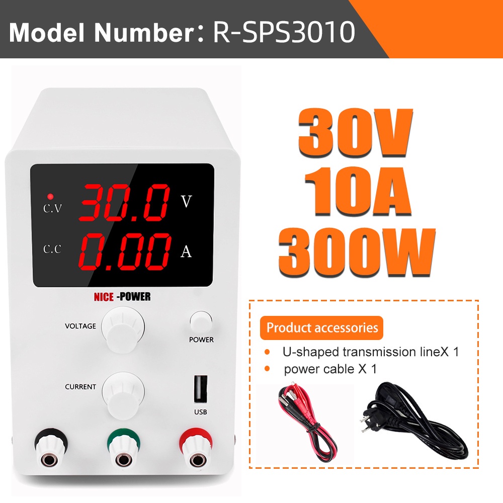 ☃NICE-POWER 0-30V 0-10A Lab DC Power Supply For cellphone PCB repair,5V 2A USB Port