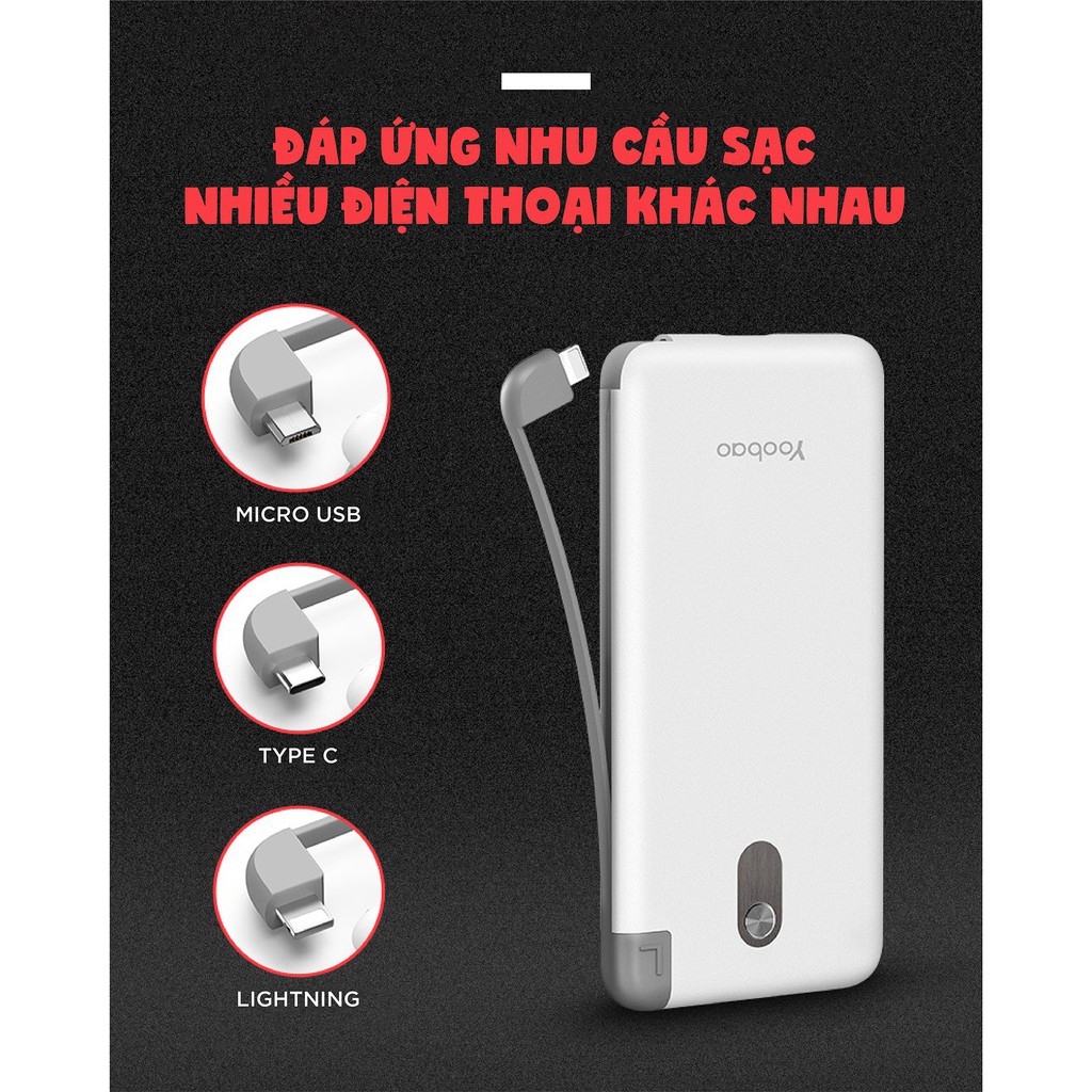 [YOOBAO80K giảm 80K] Pin sạc dự phòng + Dock sạc nam châm - YOOBAO YB-S10K Share dung lượng 10000mAh - Chính Hãng