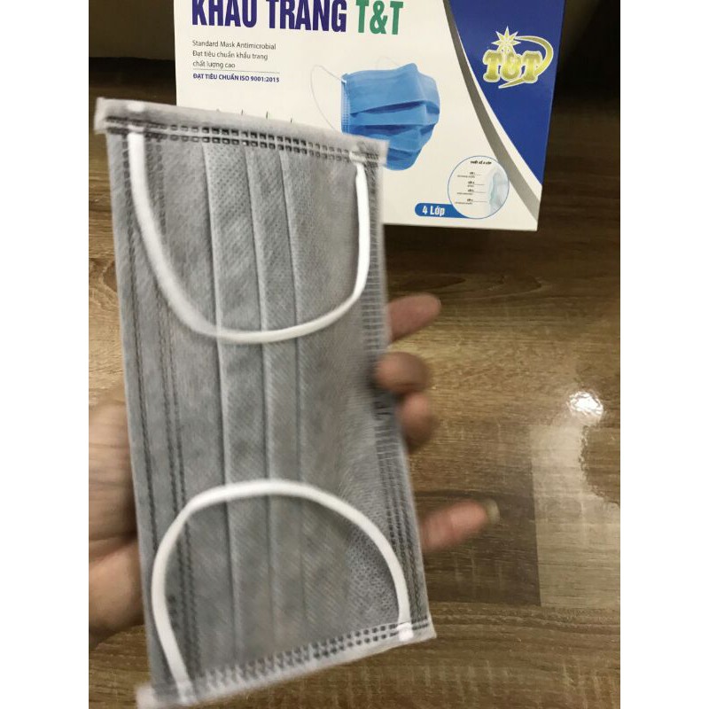 (Hàng Dày) Hộp 50c Khẩu trang y tế màu Xám Hàng đạt chuẩn thương hiệu