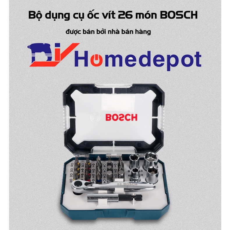 Bộ dụng cụ ốc vít 26 món Bosch 2607017322
