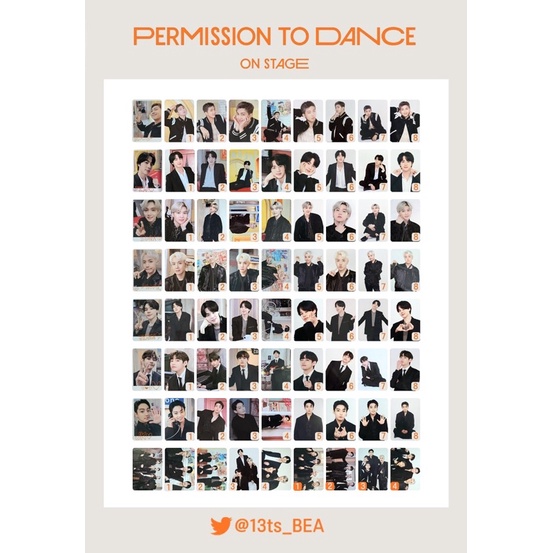 BTS OFFICIAL MINI PHOTOCARD PTD | FULL SET CHỌN MEM PTD MINICARD (9 cards/1set)