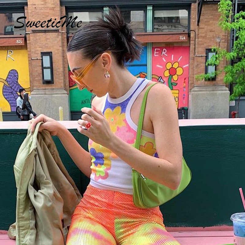 Áo Không Tay Cổ Tròn Dáng Ôm In Hoa Thời Trang Dành Cho Nữ 2021 | BigBuy360 - bigbuy360.vn