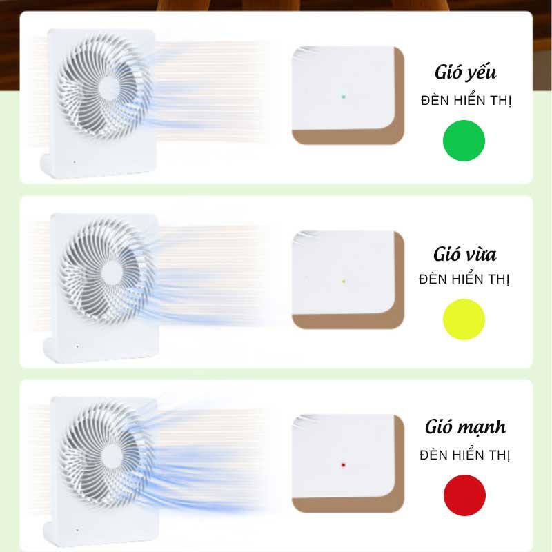 Quạt tích điện để bàn, quạt mini không dây sạc pin USB có 3 tốc độ gió, pin 1200mAh