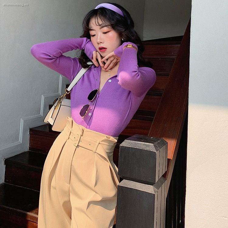 Áo Cardigan Dệt Kim Cổ Chữ V Tay Dài Phong Cách Retro Thời Trang Mùa Xuân Mới Cho Nữ 2021 | BigBuy360 - bigbuy360.vn