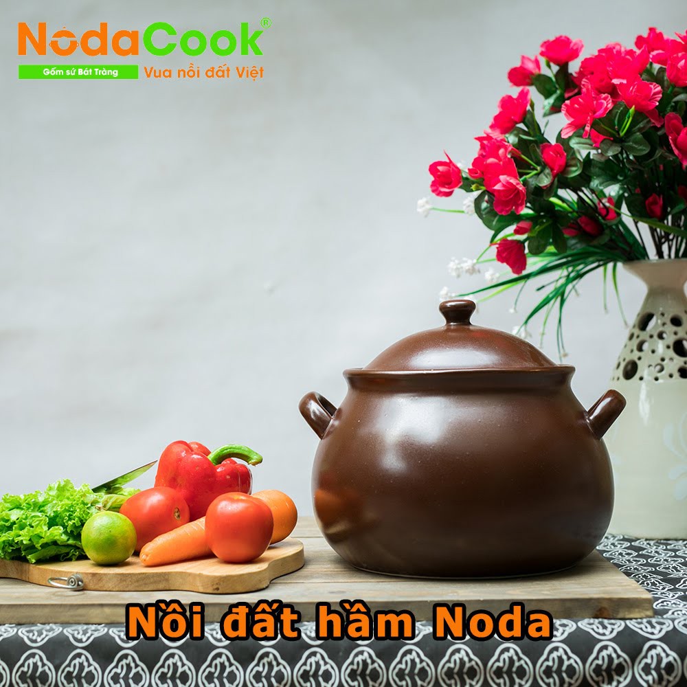 Nồi đất hầm gà _Nồi đất NodaCook 5 lit ( nâu)