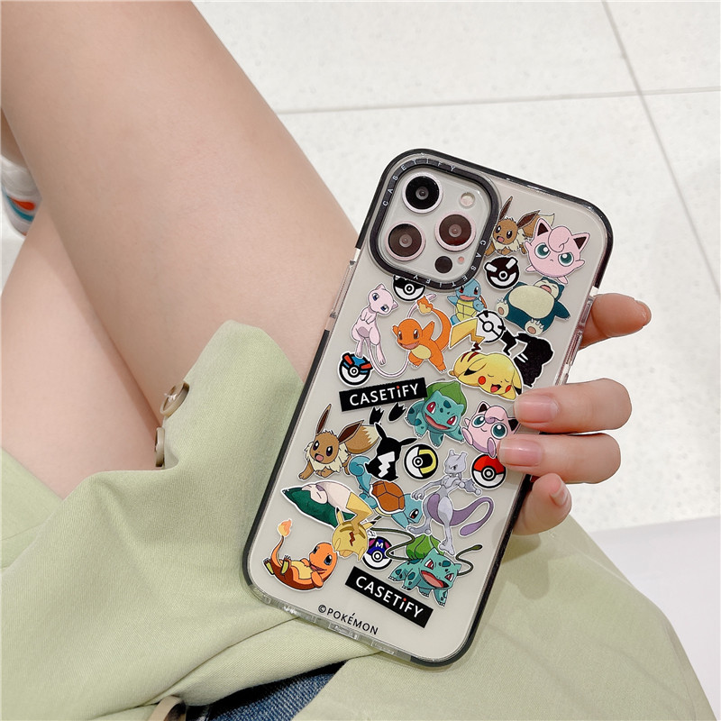 Ốp điện thoại CASETIFY chống rơi in Anime Pokémon Pikachu cho iPhone SE 2020 11 Pro Max X XS Max XR 12 Pro Max 12 Mini