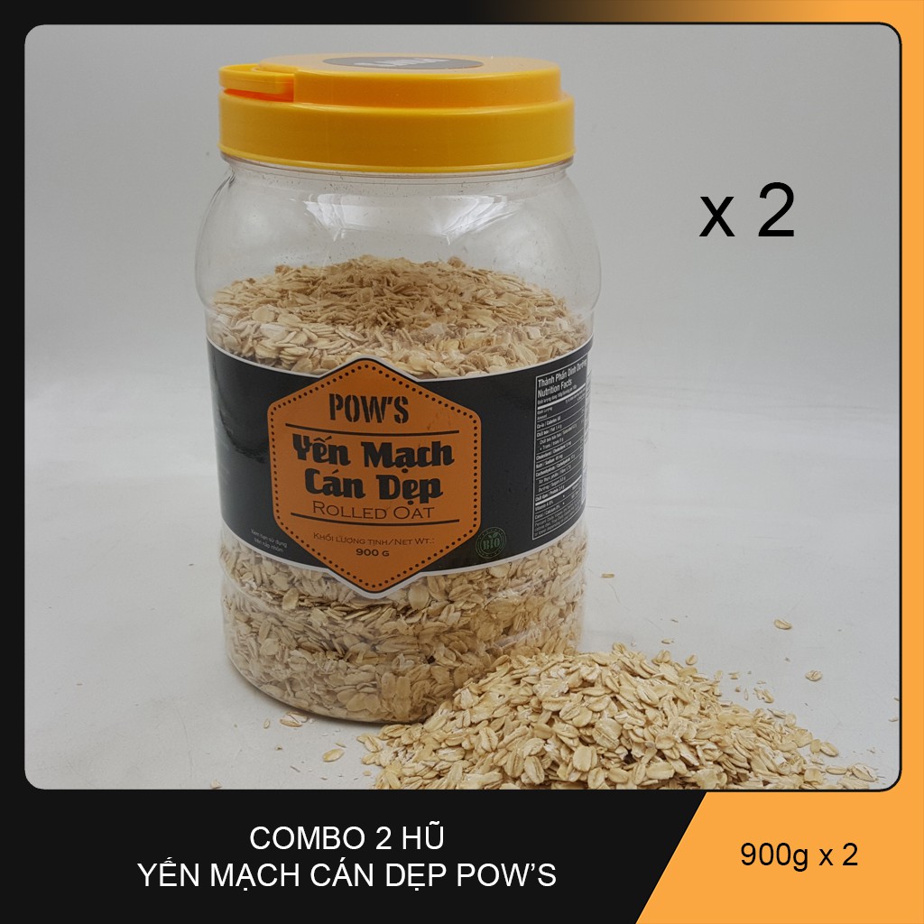 Combo 2 Yến mạch Úc tươi cán dẹp Organic hộp 900gr. Nguyên liệu nhập 100% từ Úc. Khối lượng 2 x 900gr.