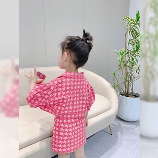Set ziczac hồng cho bé gái