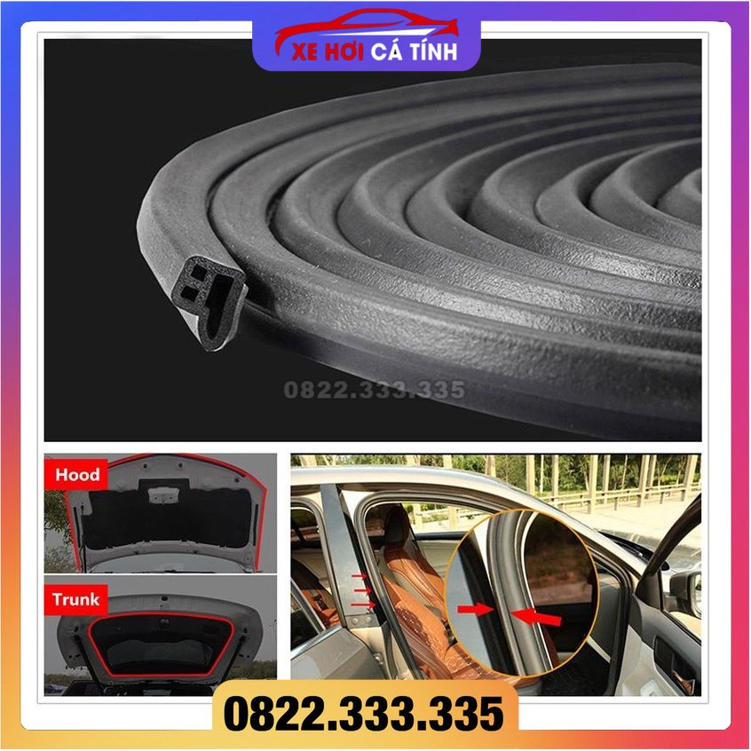 Dây cao su viền cửa xe ô tô bảo vệ chống ồn 2 trong 1, ron B, gioăng cao su chữ B thế hệ mới